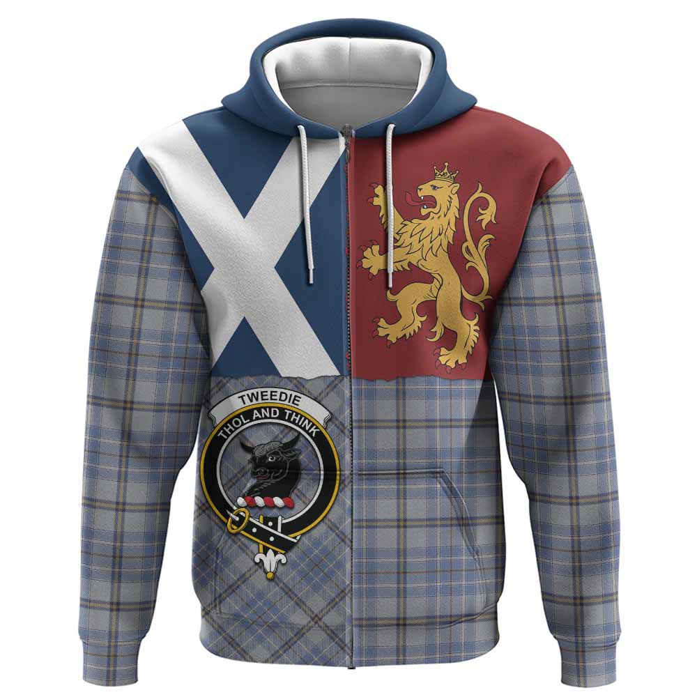 Tweedie Crest Tartan Hoodie with Lion Rampant Saltire Style