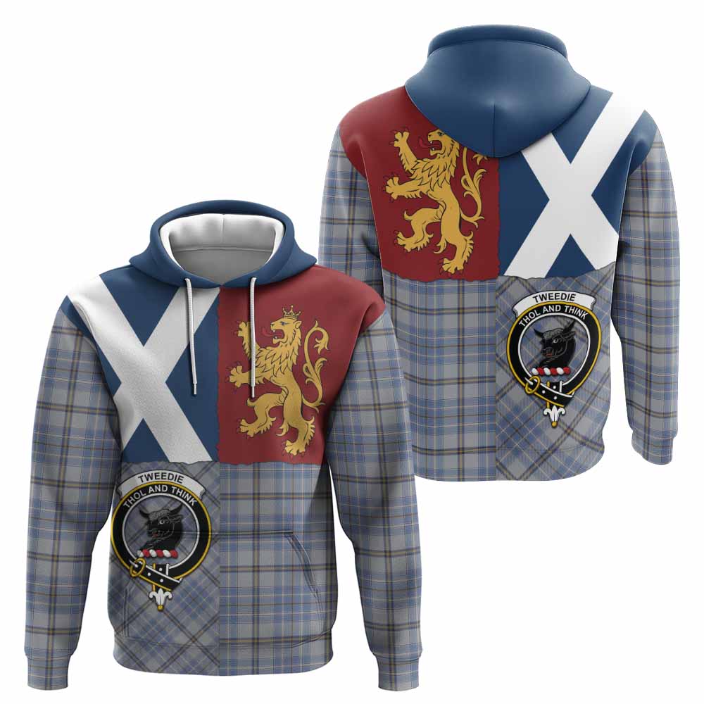 Tweedie Crest Tartan Hoodie with Lion Rampant Saltire Style