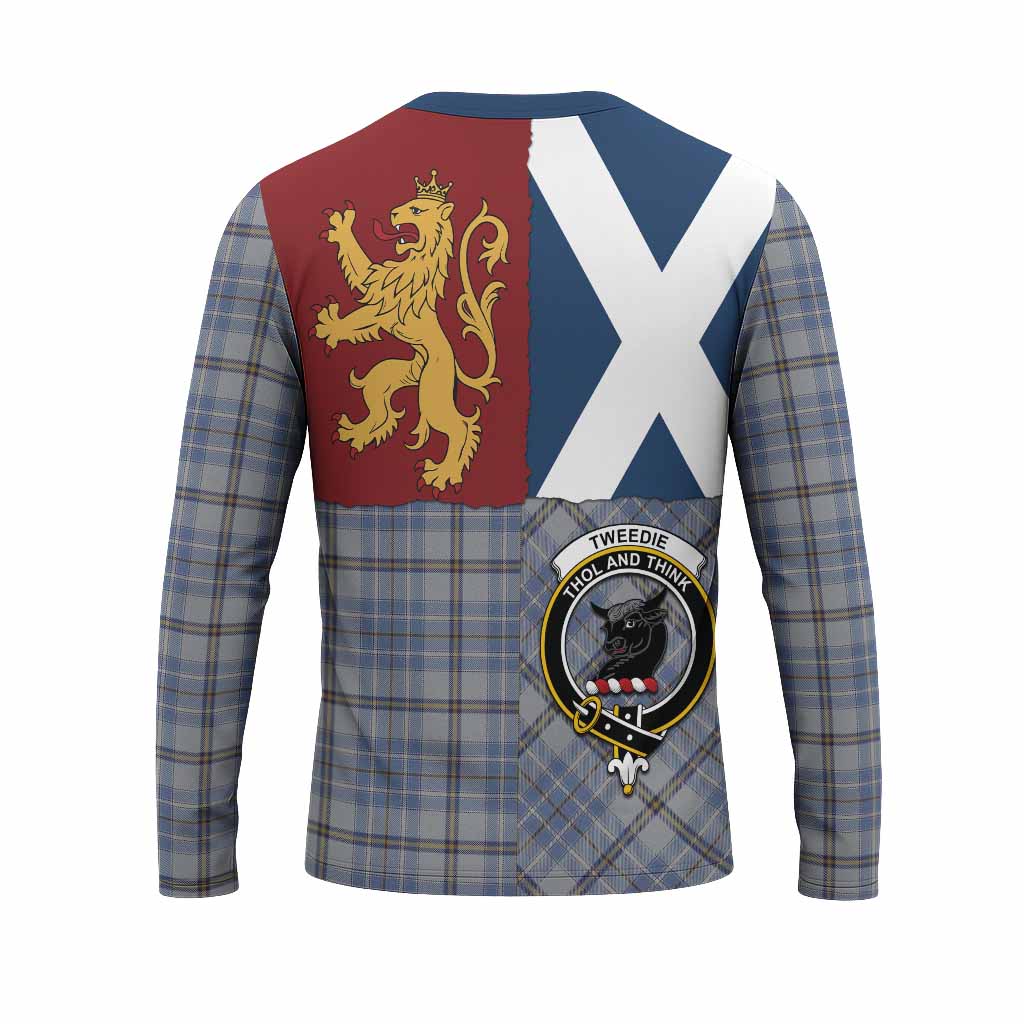 Tweedie Crest Tartan Long Sleeve T-Shirt with Lion Rampant Saltire Style