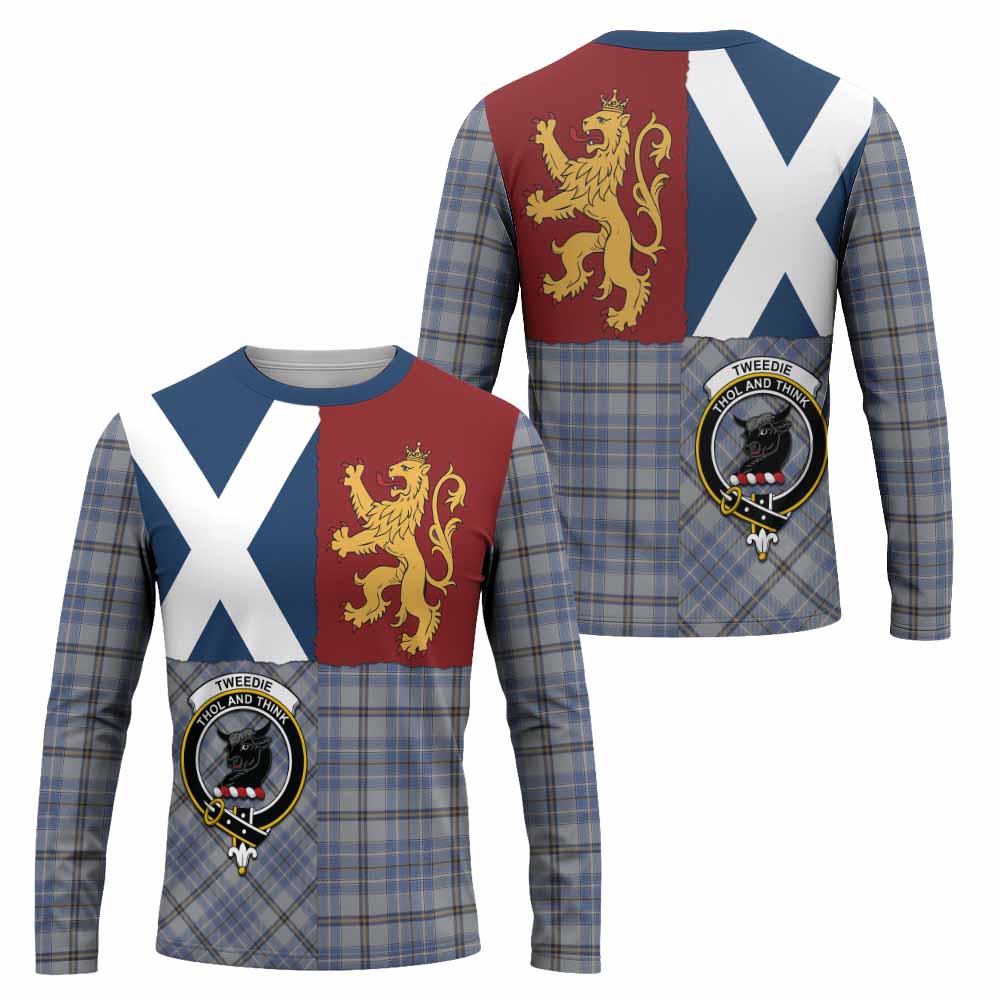 Tweedie Crest Tartan Long Sleeve T-Shirt with Lion Rampant Saltire Style