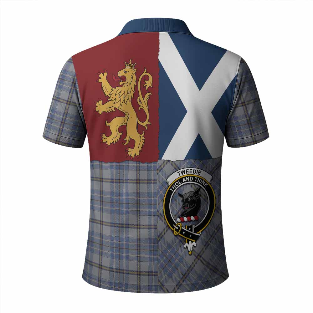 Tweedie Crest Tartan Polo Shirt with Lion Rampant Saltire Style