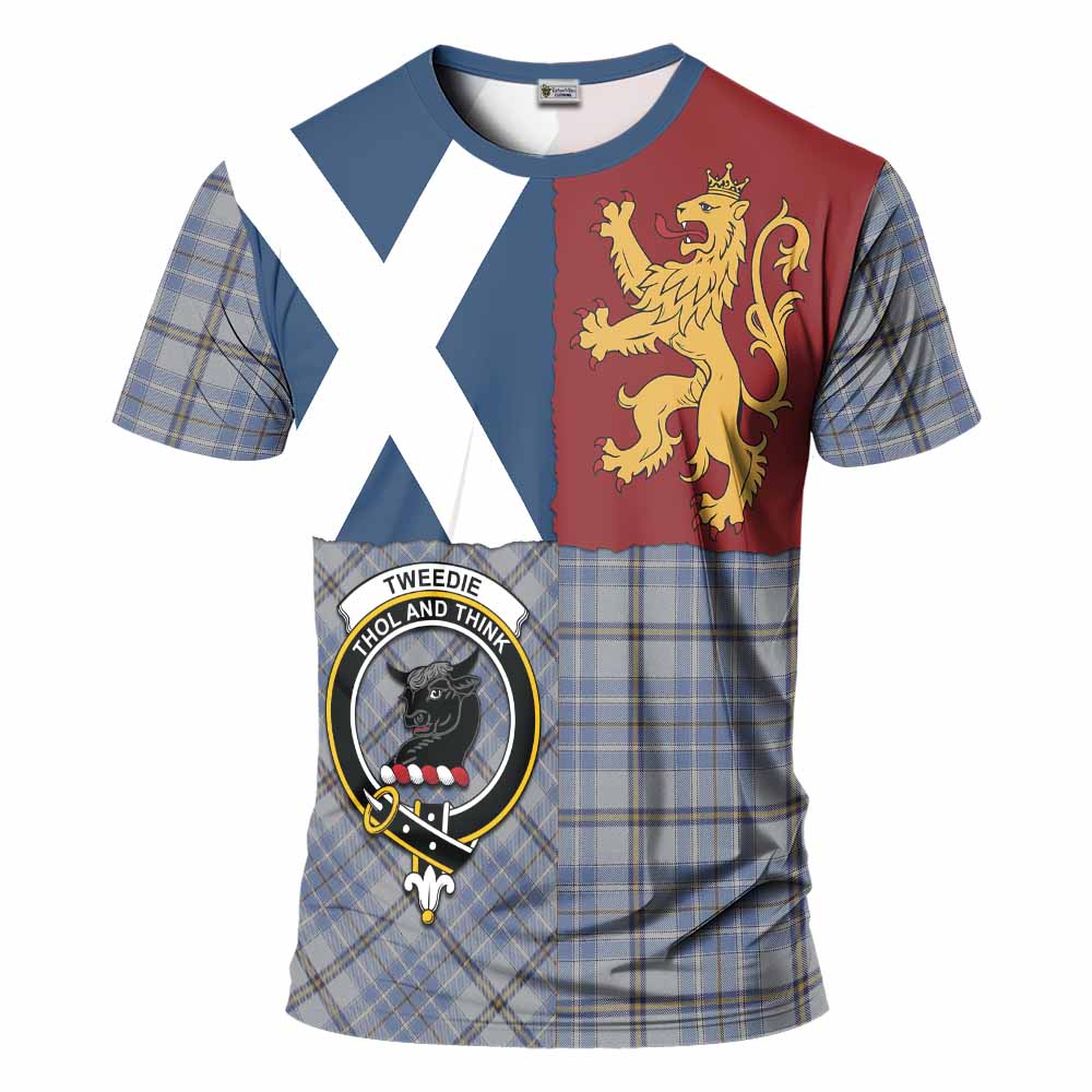 Tweedie Crest Tartan T-Shirt with Lion Rampant Saltire Style