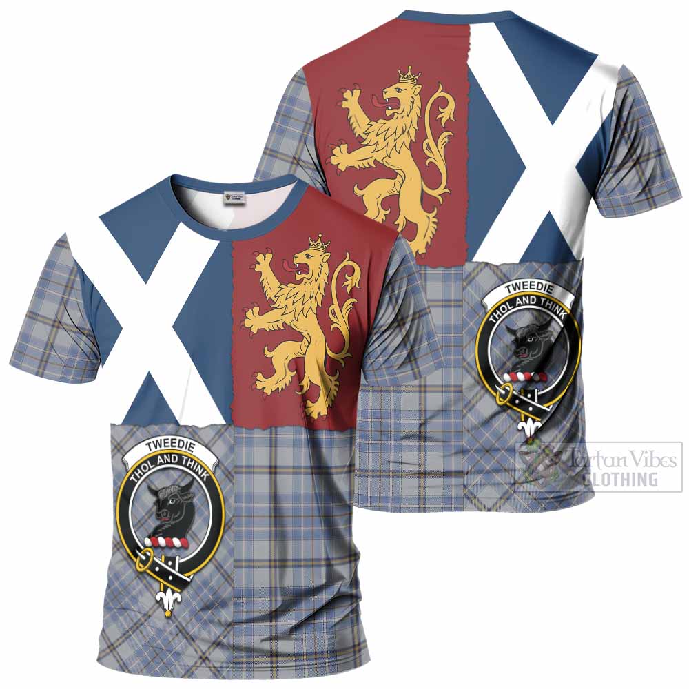Tweedie Crest Tartan T-Shirt with Lion Rampant Saltire Style