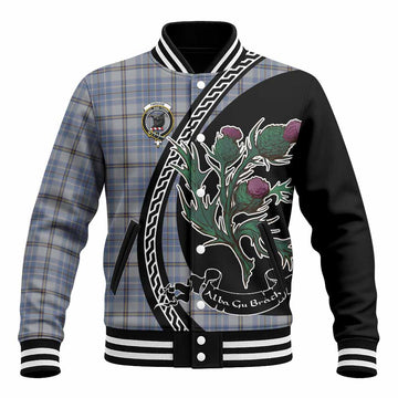 Tweedie Family Crest Tartan Baseball Jacket Alba Thistle Inspired