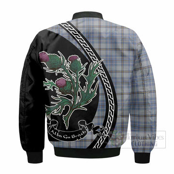 Tweedie Family Crest Tartan Bomber Jacket Alba Thistle Inspired