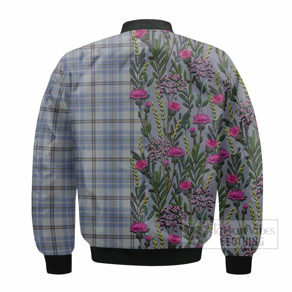Tweedie Family Crest Tartan Bomber Jacket Scottish Thistle Flower Pattern Half Style - Tartan Vibes Clothing