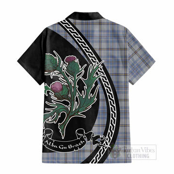 Tweedie Family Crest Tartan Cotton Hawaiian Shirt Alba Thistle Inspired