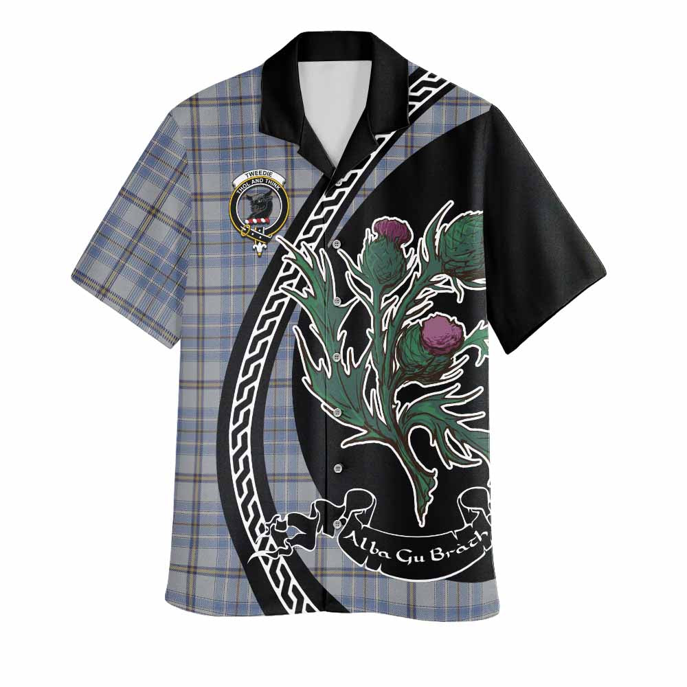 Tweedie Family Crest Tartan Hawaiian Shirt Alba Thistle Inspired - Tartan Vibes Clothing