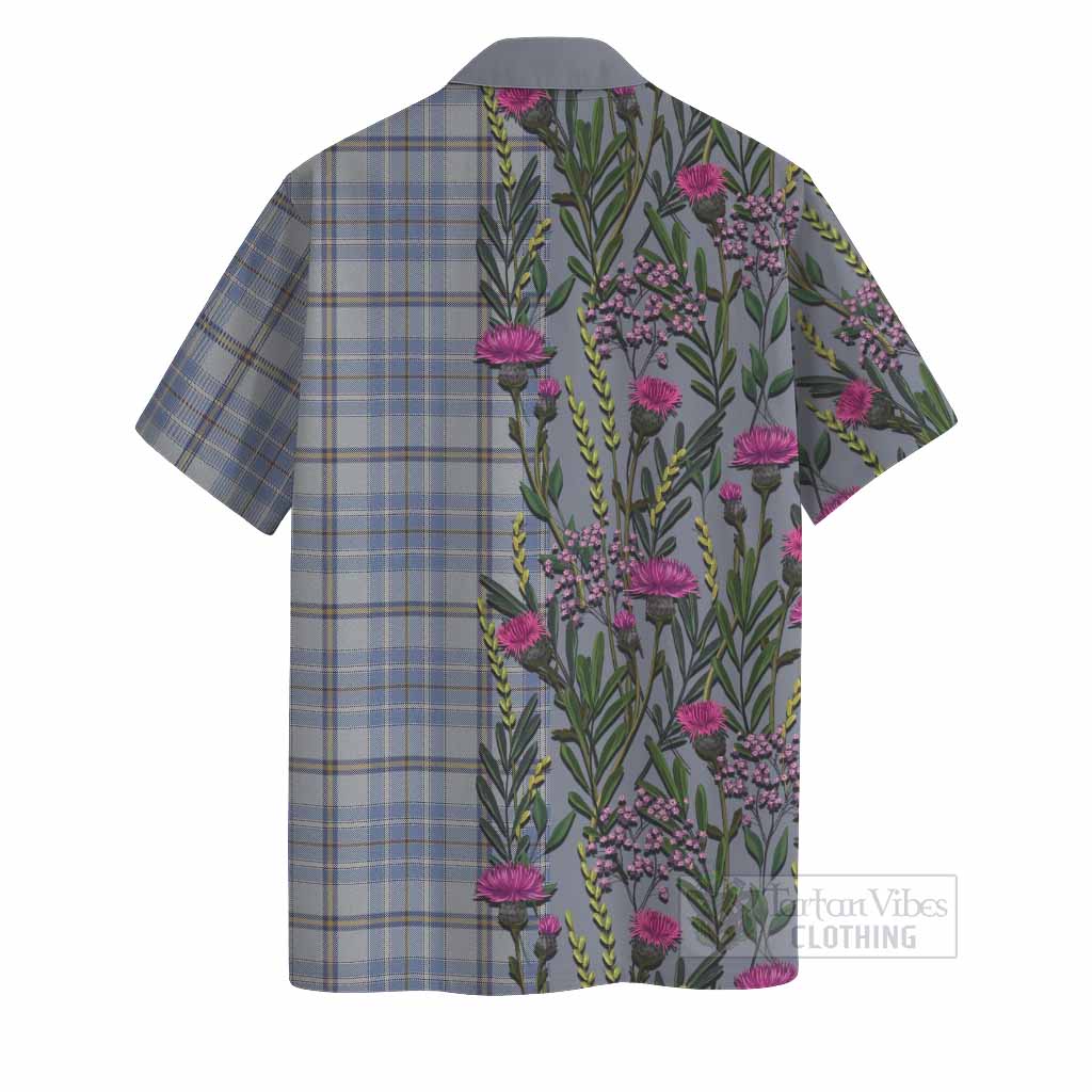 Tweedie Family Crest Tartan Hawaiian Shirt Scottish Thistle Flower Pattern Half Style - Tartan Vibes Clothing