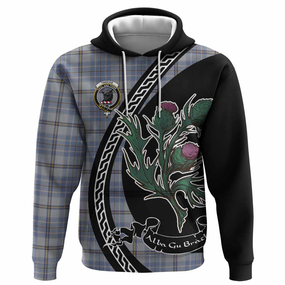 Tweedie Family Crest Tartan Hoodie Alba Thistle Inspired - Tartan Vibes Clothing