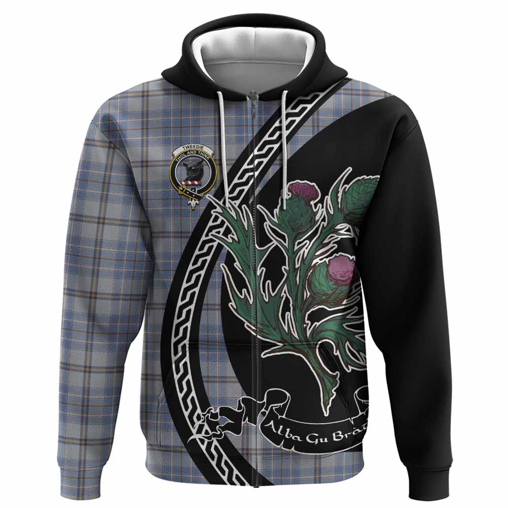Tweedie Family Crest Tartan Hoodie Alba Thistle Inspired - Tartan Vibes Clothing