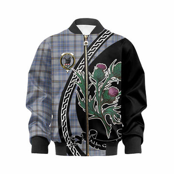 Tweedie Family Crest Tartan Kid Bomber Jacket Alba Thistle Inspired - Tartan Vibes Clothing