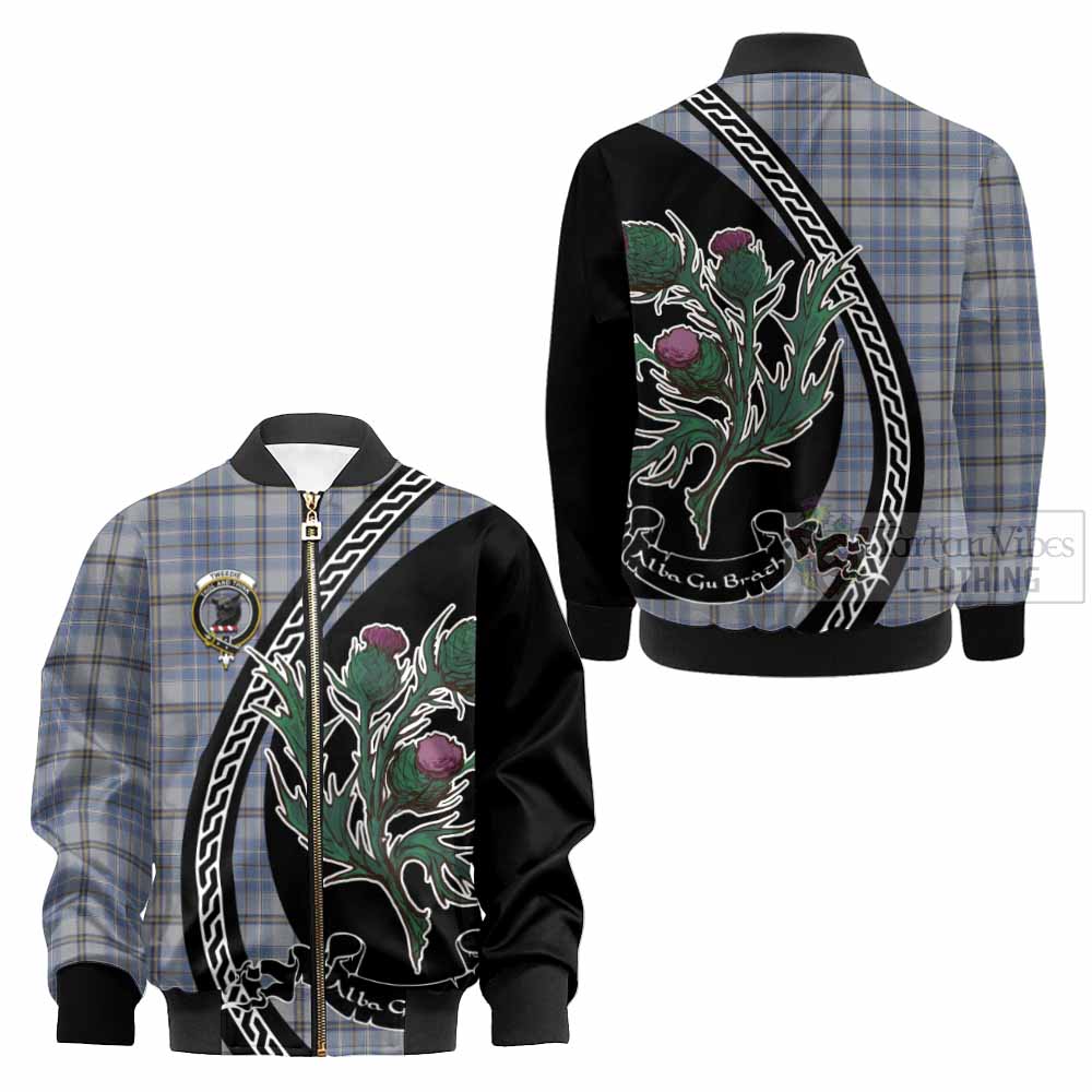 Tweedie Family Crest Tartan Kid Bomber Jacket Alba Thistle Inspired - Tartan Vibes Clothing