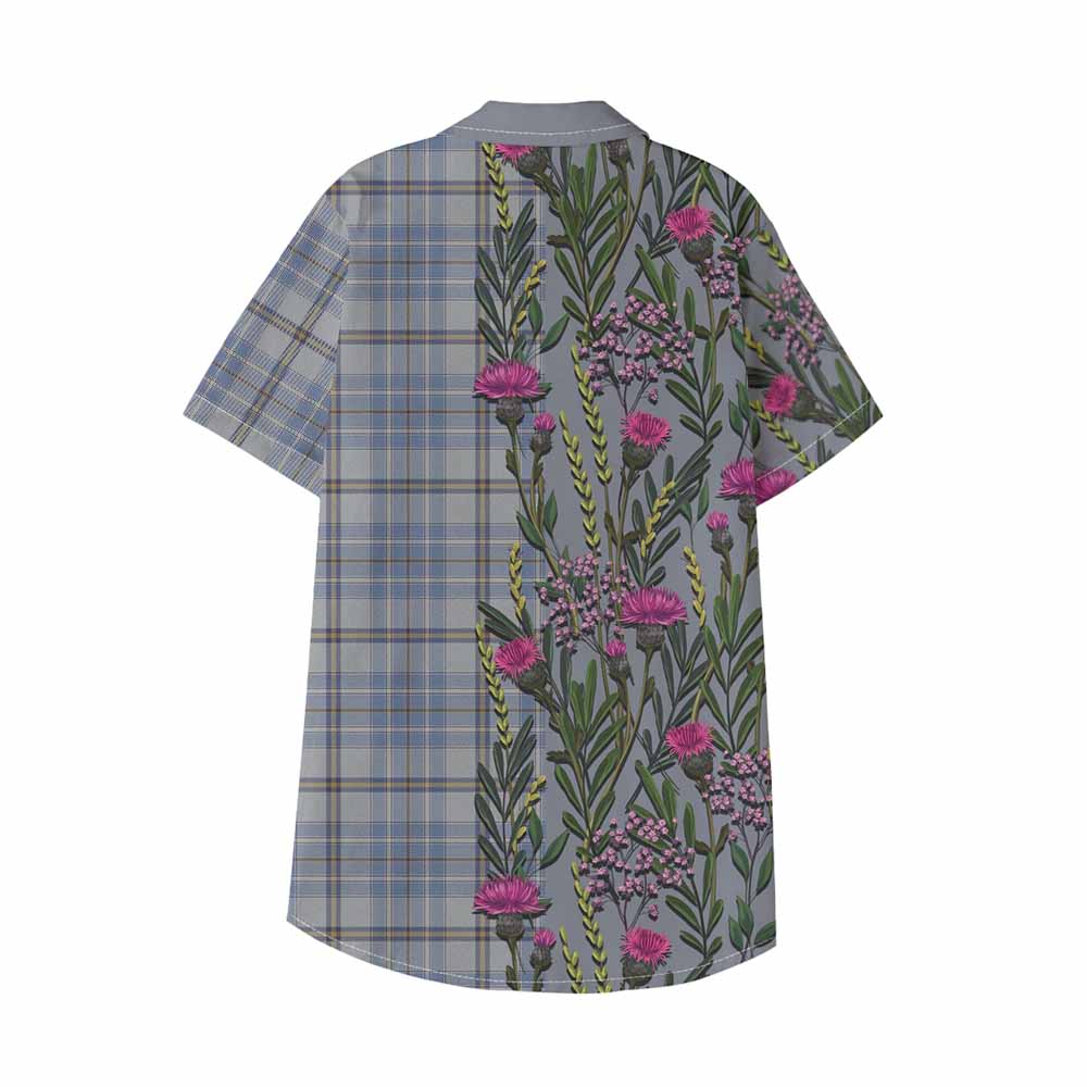 Tweedie Family Crest Tartan Kid Hawaiian Shirt Scottish Thistle Flower Pattern Half Style - Tartan Vibes Clothing