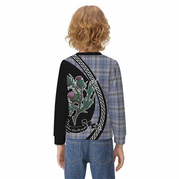 Tweedie Family Crest Tartan Kid Knitted Sweatshirt Alba Thistle Inspired - Tartan Vibes Clothing