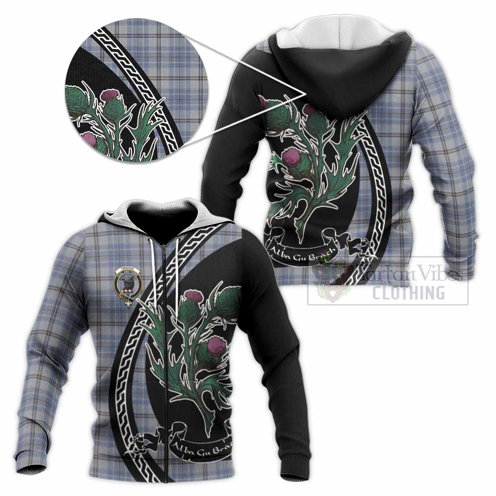 Tweedie Family Crest Tartan Knitted Hoodie Alba Thistle Inspired - Tartan Vibes Clothing