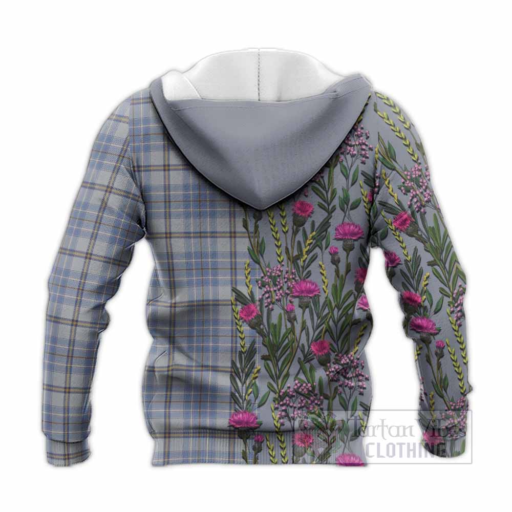 Tweedie Family Crest Tartan Knitted Hoodie Scottish Thistle Flower Pattern Half Style - Tartan Vibes Clothing