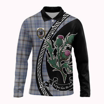 Tweedie Family Crest Tartan Long Sleeve Polo Shirt Alba Thistle Inspired