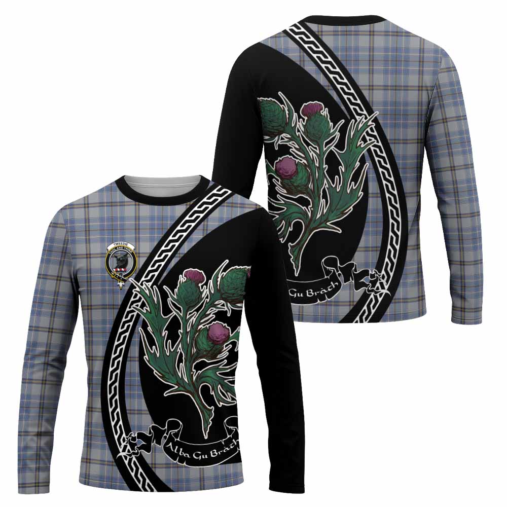 Tweedie Family Crest Tartan Long Sleeve T-Shirt Alba Thistle Inspired - Tartan Vibes Clothing