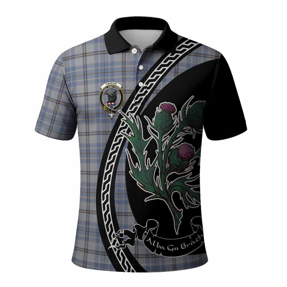 Tweedie Family Crest Tartan Polo Shirt Alba Thistle Inspired - Tartan Vibes Clothing