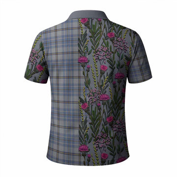 Tweedie Family Crest Tartan Polo Shirt Scottish Thistle Flower Pattern Half Style