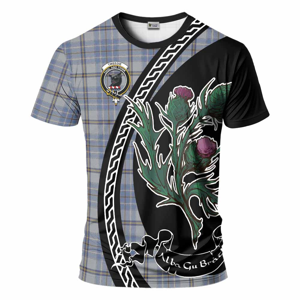 Tweedie Family Crest Tartan T-Shirt Alba Thistle Inspired - Tartan Vibes Clothing