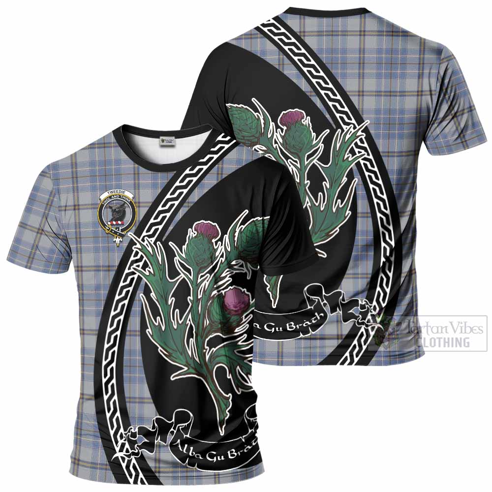 Tweedie Family Crest Tartan T-Shirt Alba Thistle Inspired - Tartan Vibes Clothing