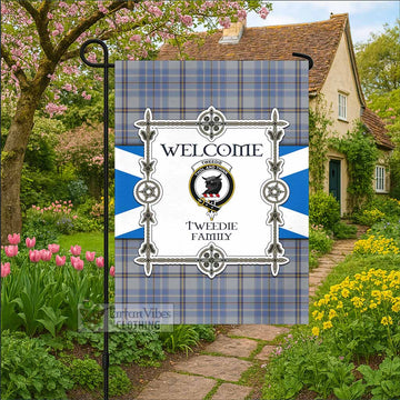 Tweedie Family Crest Tartan Welcome Garden Flag Saltire Harmony Style - Tartan Vibes Clothing