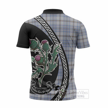 Tweedie Family Crest Tartan Zipper Polo Shirt Alba Thistle Inspired