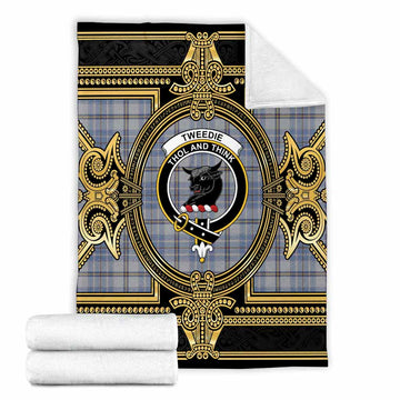 Tweedie Scottish Tartan Crest Blanket Royal Stylized