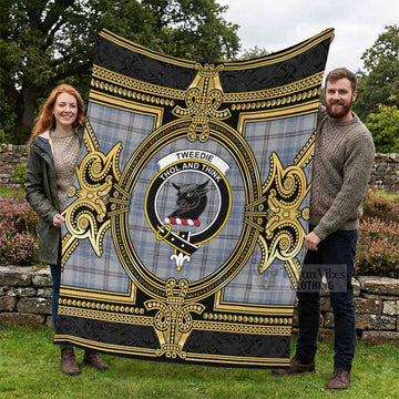 Tweedie Scottish Tartan Crest Blanket Royal Stylized