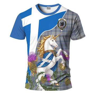 Tweedie Scottish Tartan Crest Unicorn Heritage T-Shirt Kid's Shirt - Tartan Vibes Clothing
