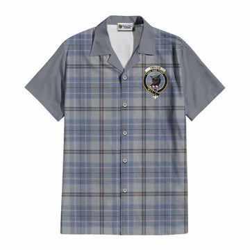 Tweedie Tartan Accent Cotton Hawaiian Shirt with Family Crest