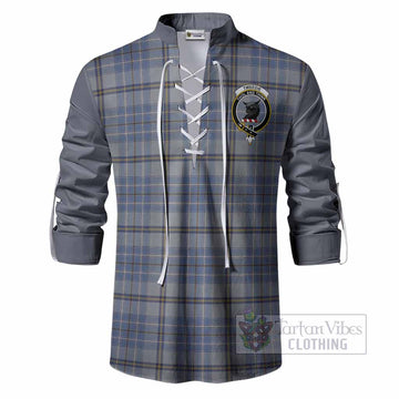 Tweedie Tartan Accent Ghillie Shirt with Family Crest