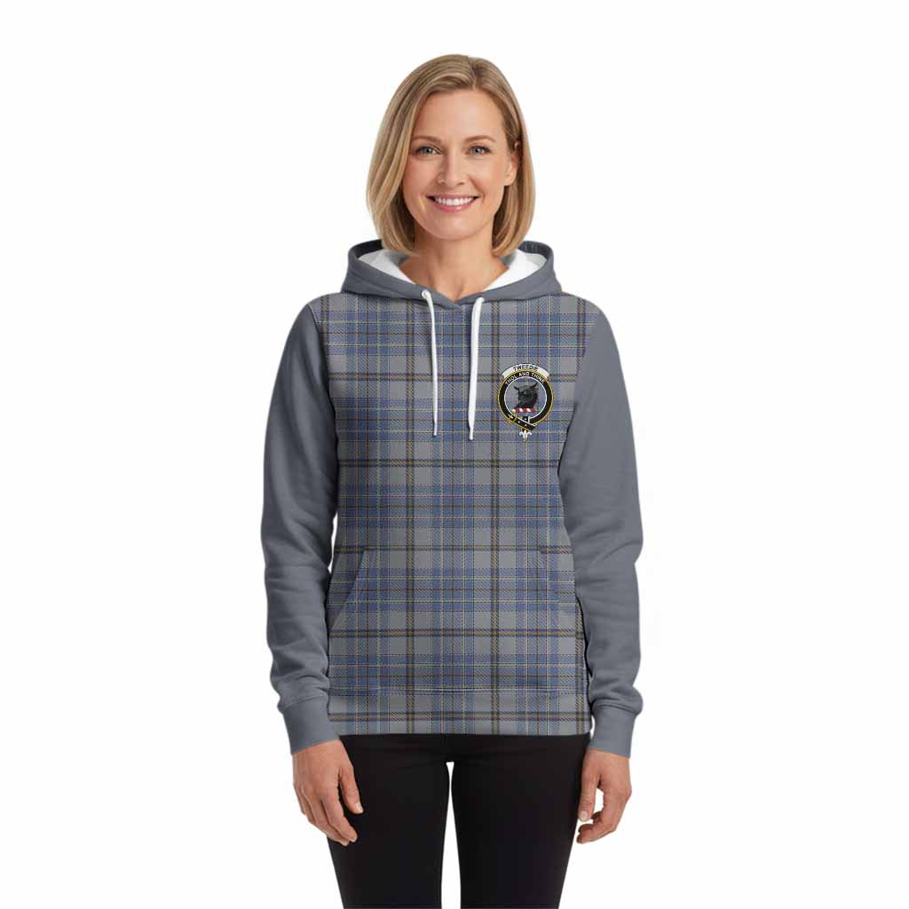 Tweedie Tartan Accent Hoodie with Family Crest