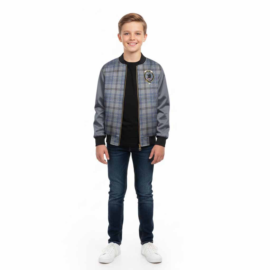 Tweedie Tartan Accent Kid Bomber Jacket with Family Crest