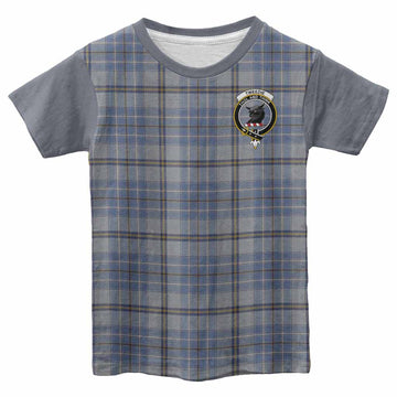 Tweedie Tartan Accent Kid T-shirt with Family Crest