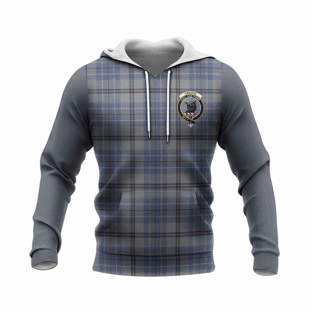 Tweedie Tartan Accent Knitted Hoodie with Family Crest