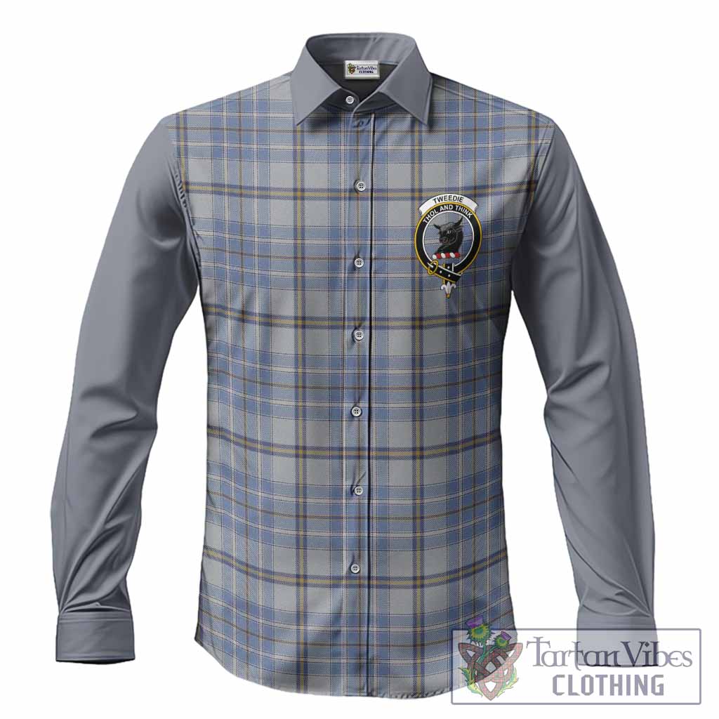 Tweedie Tartan Accent Long Sleeve Button Shirts with Family Crest