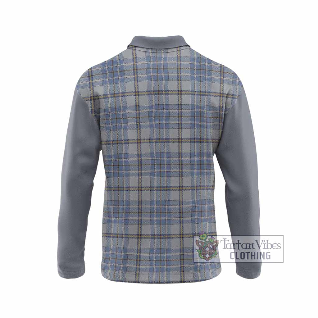 Tweedie Tartan Accent Long Sleeve Polo Shirt with Family Crest