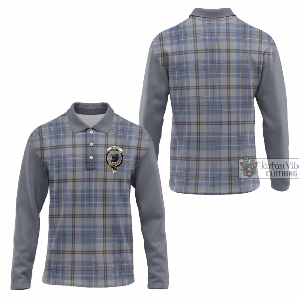 Tweedie Tartan Accent Long Sleeve Polo Shirt with Family Crest