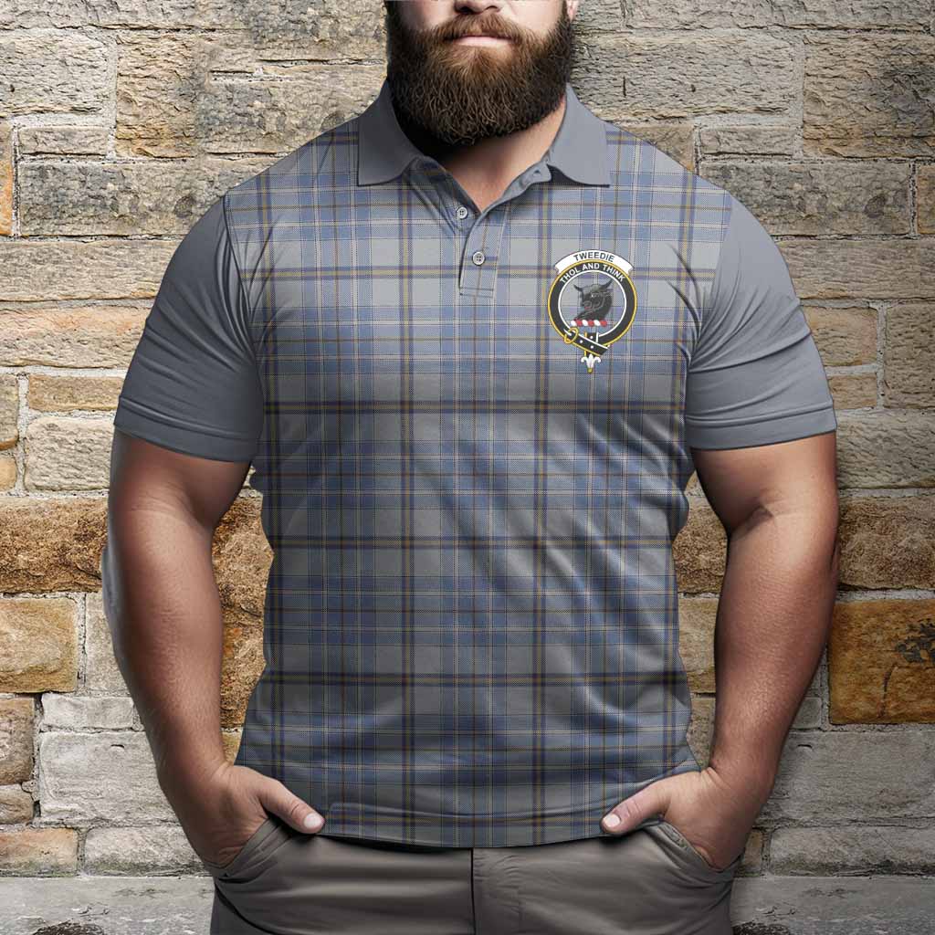 Tweedie Tartan Accent Polo Shirt with Family Crest