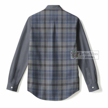 Tweedie Tartan Accent Women Casual Shirt with Family Crest