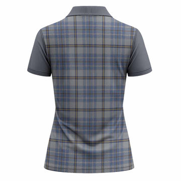 Tweedie Tartan Accent Women Polo Shirt with Family Crest