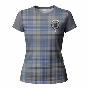 Tweedie Tartan Accent Women T shirt with Family Crest