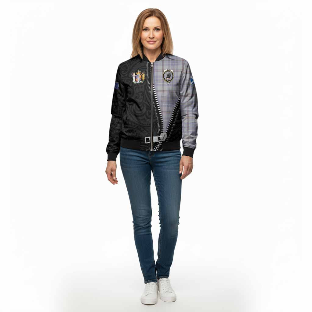 Tweedie Tartan Bomber Jacket New Zealand Pattern Unique Zipper Stylized