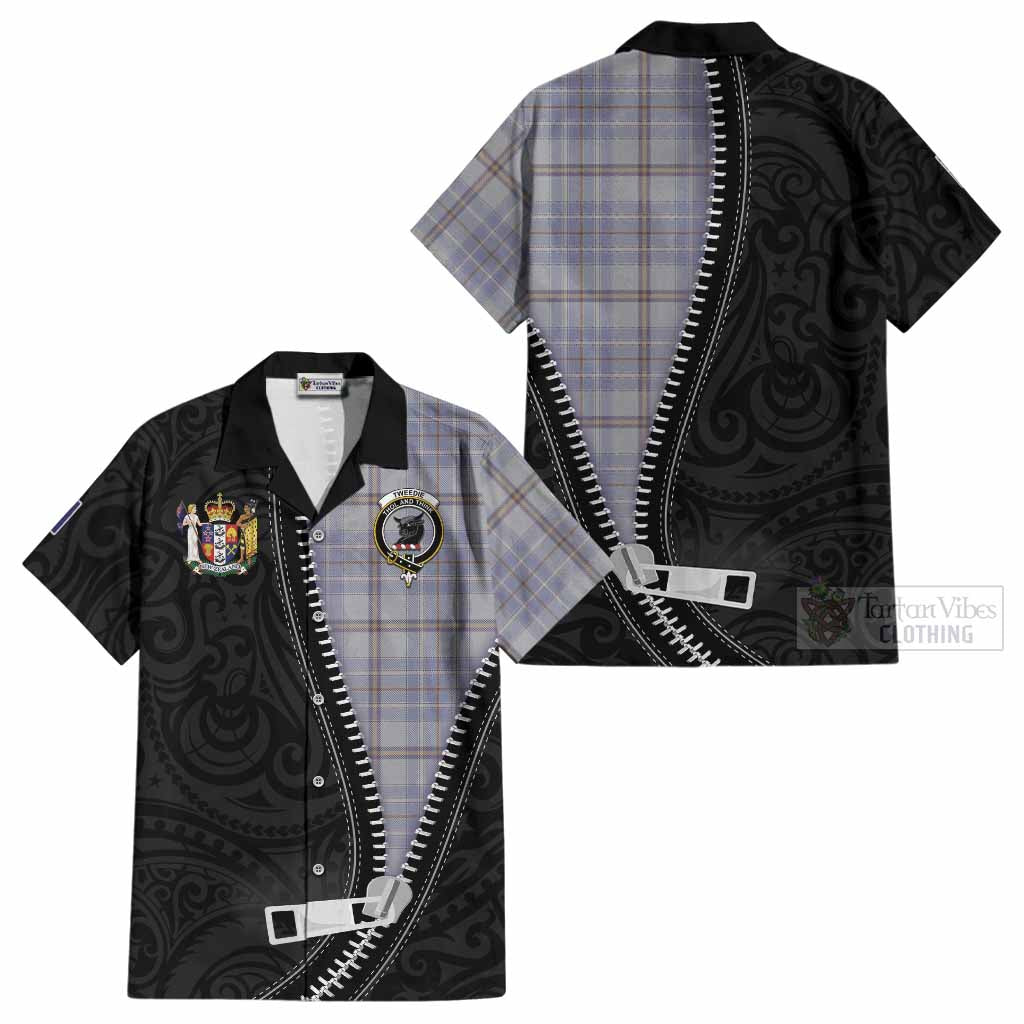Tweedie Tartan Cotton Hawaiian Shirt New Zealand Pattern Unique Zipper Stylized
