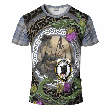 Tweedie Tartan Crest Bagpipe Nessie T-Shirt Scottish Loch Ness Monster Celtic Thistle
