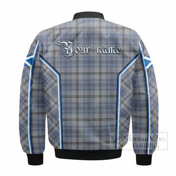 Tweedie Tartan Crest Bomber Jacket Scotland Coat of Arm Flag Style