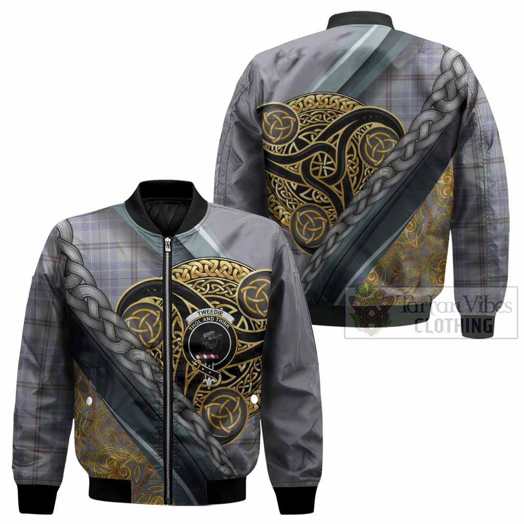 Tweedie Tartan Crest Bomber Jacket Scottish Triskele Celtic
